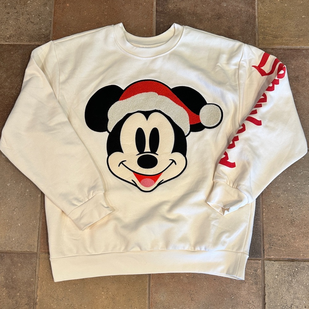 Disney Parks Disneyland Mickey Mouse Santa Crewneck Sweatshirt
